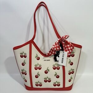 STEVE MADDEN BPROUD  LARGE "CHERRIES" TOTE/SHOULDER BAG     RED MULTI      NWT